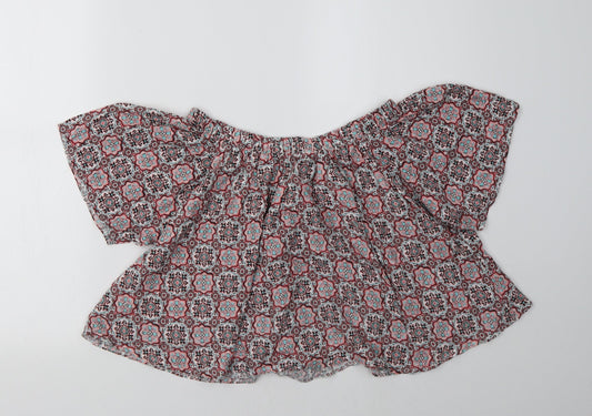 Select Womens Pink Geometric  Basic Blouse Size 6