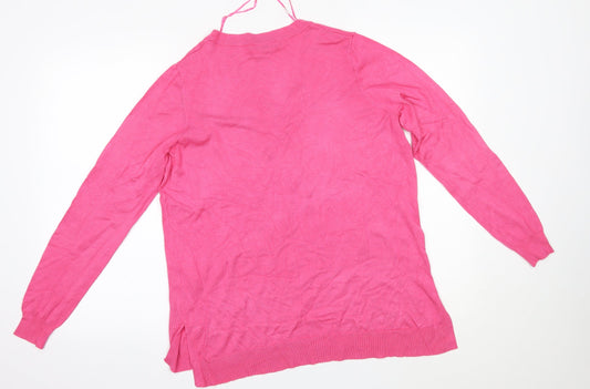 nutmg Womens Pink   Pullover Sweatshirt Size 14