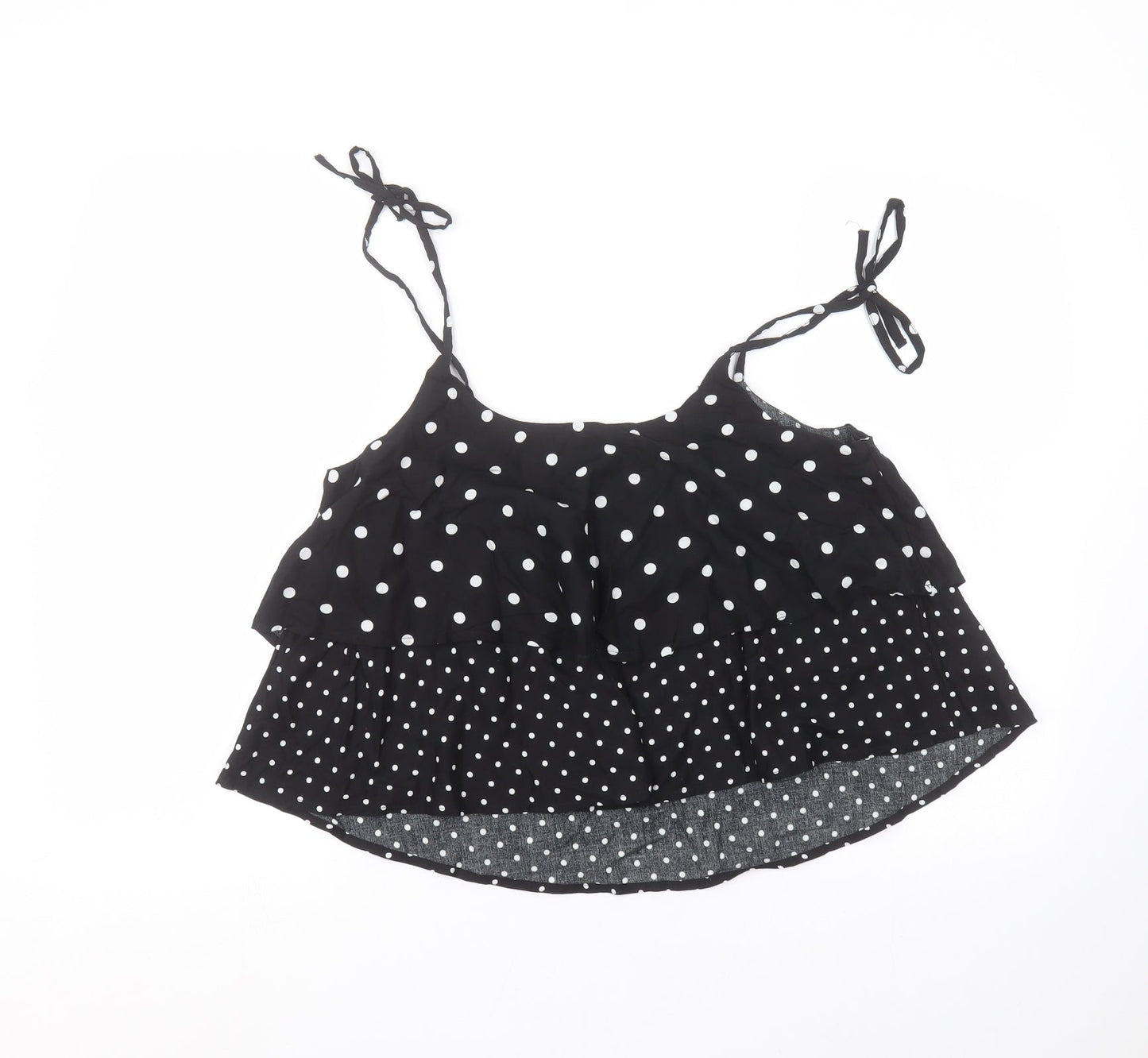 Pimkie Womens Black Polka Dot  Basic Blouse Size 10