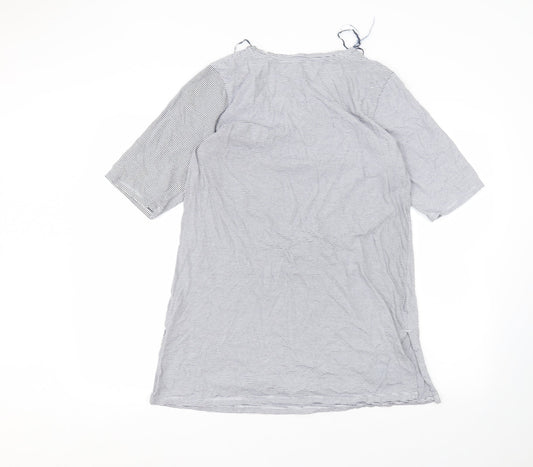 Matalan Womens White Striped  Basic T-Shirt Size M