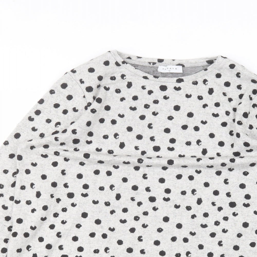 Matalan Womens Grey Polka Dot  Pullover Jumper Size 12