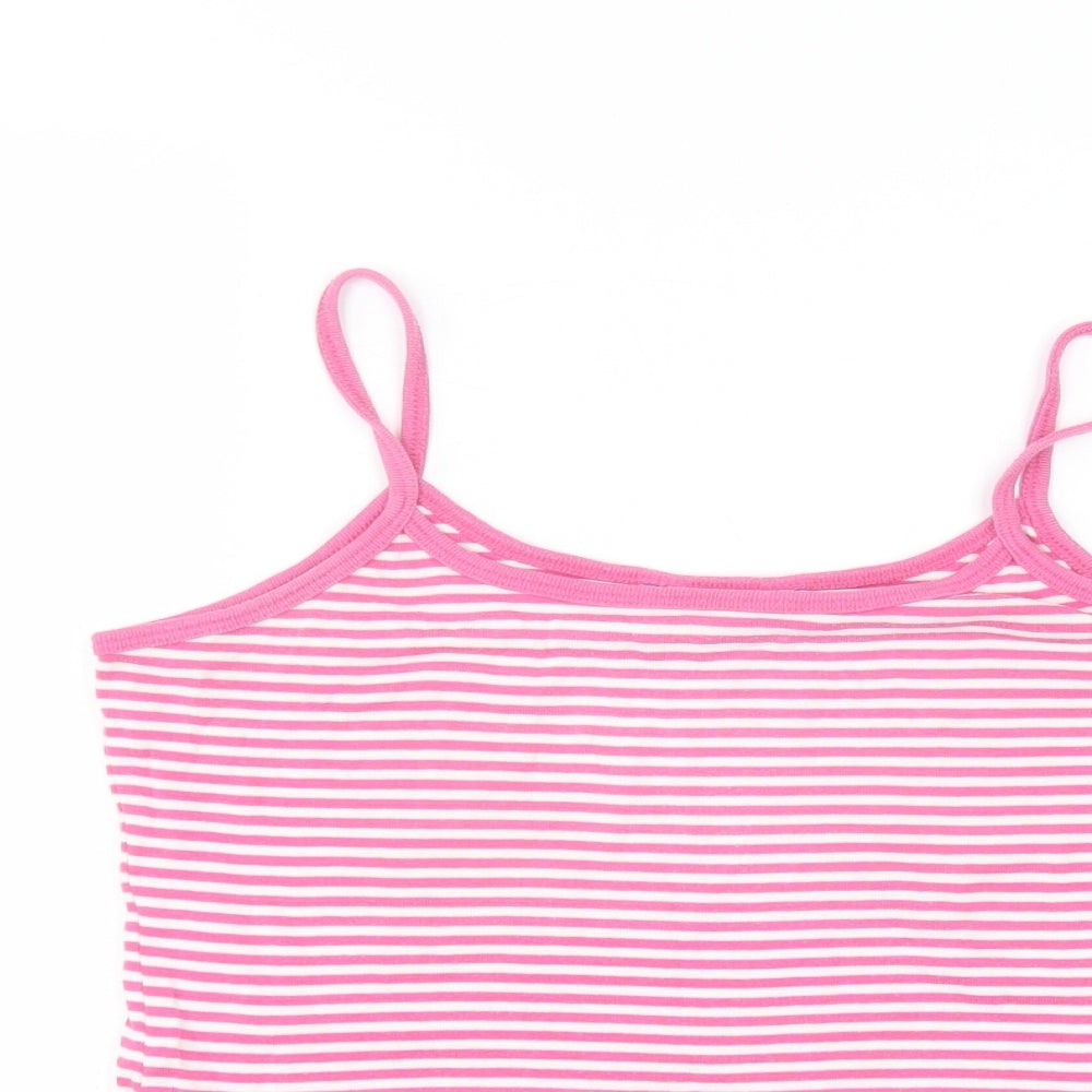 Essentials Womens White Striped  Basic T-Shirt Size 16