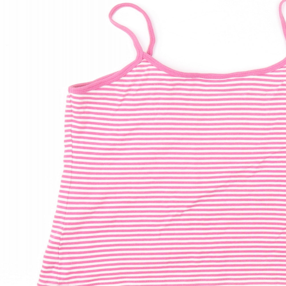Essentials Womens White Striped  Basic T-Shirt Size 16