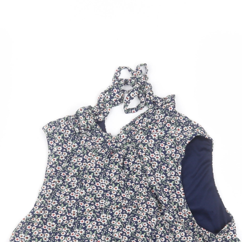 FOREVER 21 Womens Blue Floral  Basic Blouse Size M