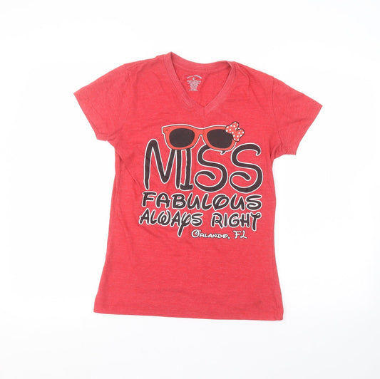 eagle apparel Girls Red   Basic T-Shirt Size L