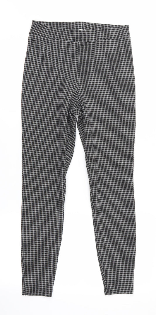 Papaya Womens Black Check  Jegging Trousers Size 10 L26 in - Small check