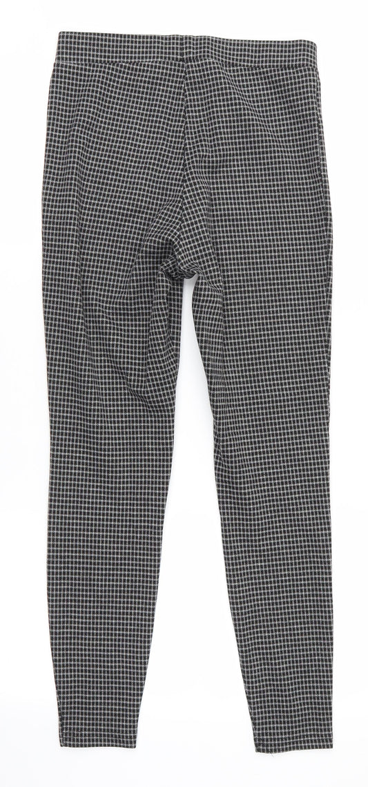 Papaya Womens Black Check  Jegging Trousers Size 10 L26 in - Small check
