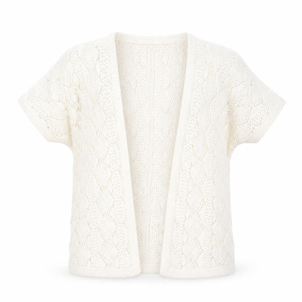 NEXT Girls Ivory Geometric  Cardigan Jumper Size 3-4 Years  - Longline Cardigan