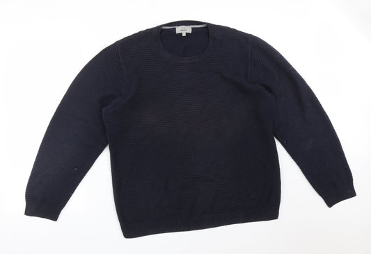 M&S Mens Blue Striped  Pullover Sweatshirt Size L