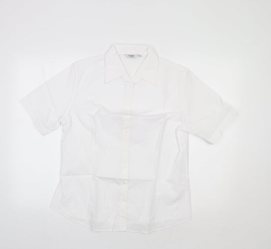 Disley Womens White   Basic Button-Up Size 14
