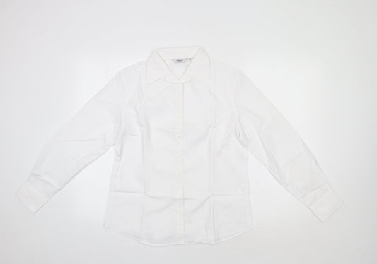 Disley Womens White   Basic Button-Up Size 12