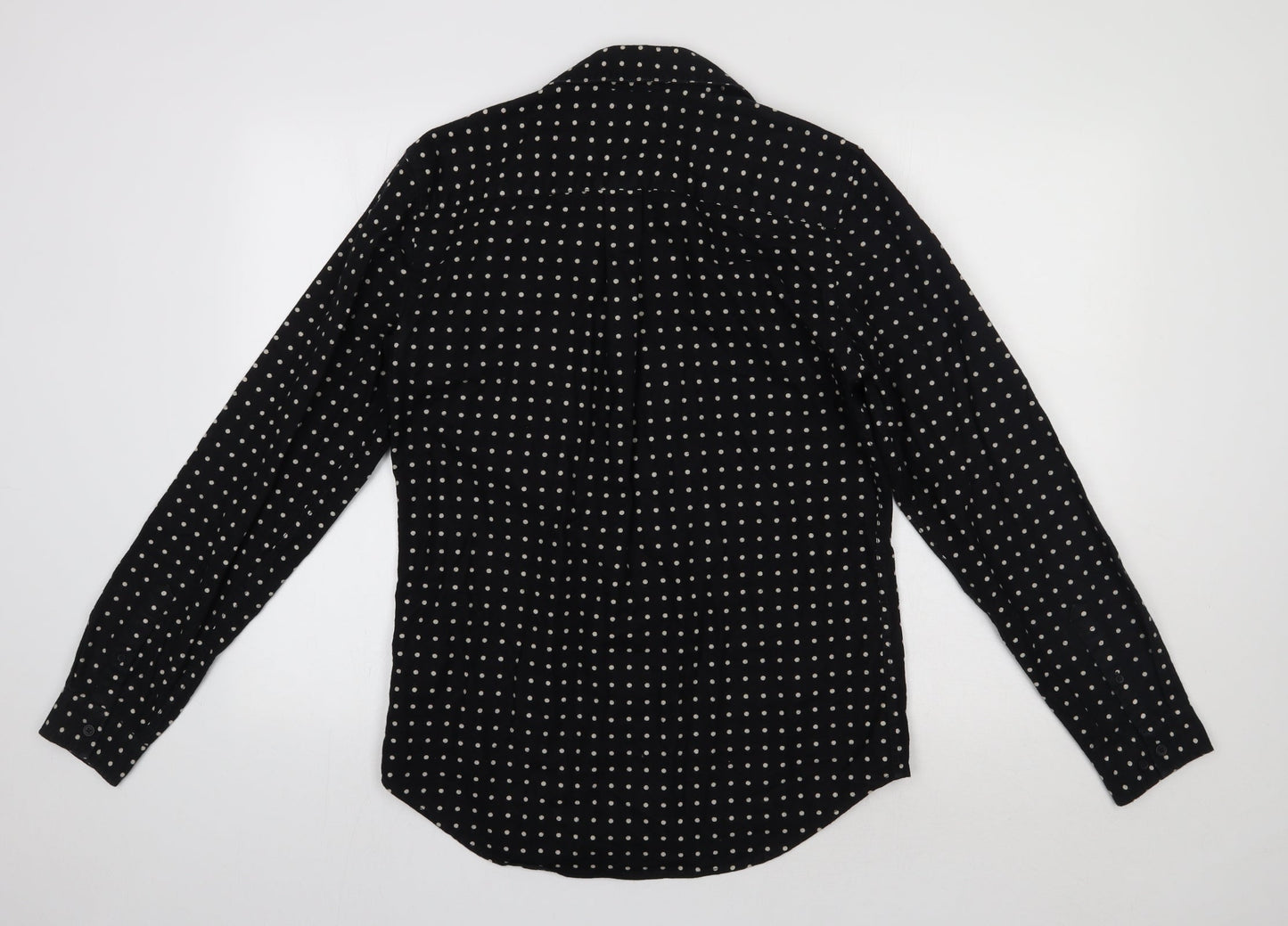 River Island Womens Black Polka Dot  Basic Button-Up Size S