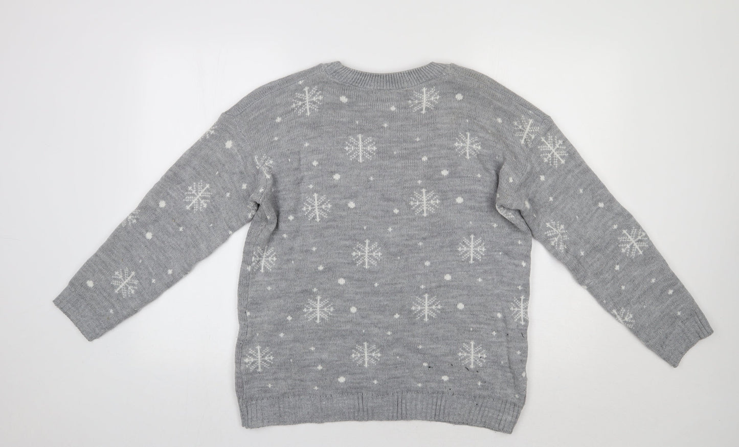 Harmony Collection Womens Grey   Pullover Jumper Size L  - Snowman