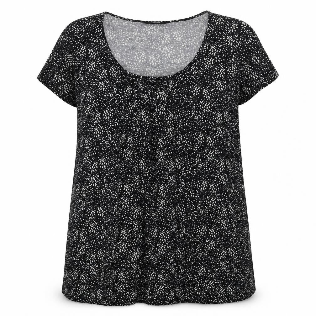M&S Womens Black Geometric  Basic Blouse Size 18