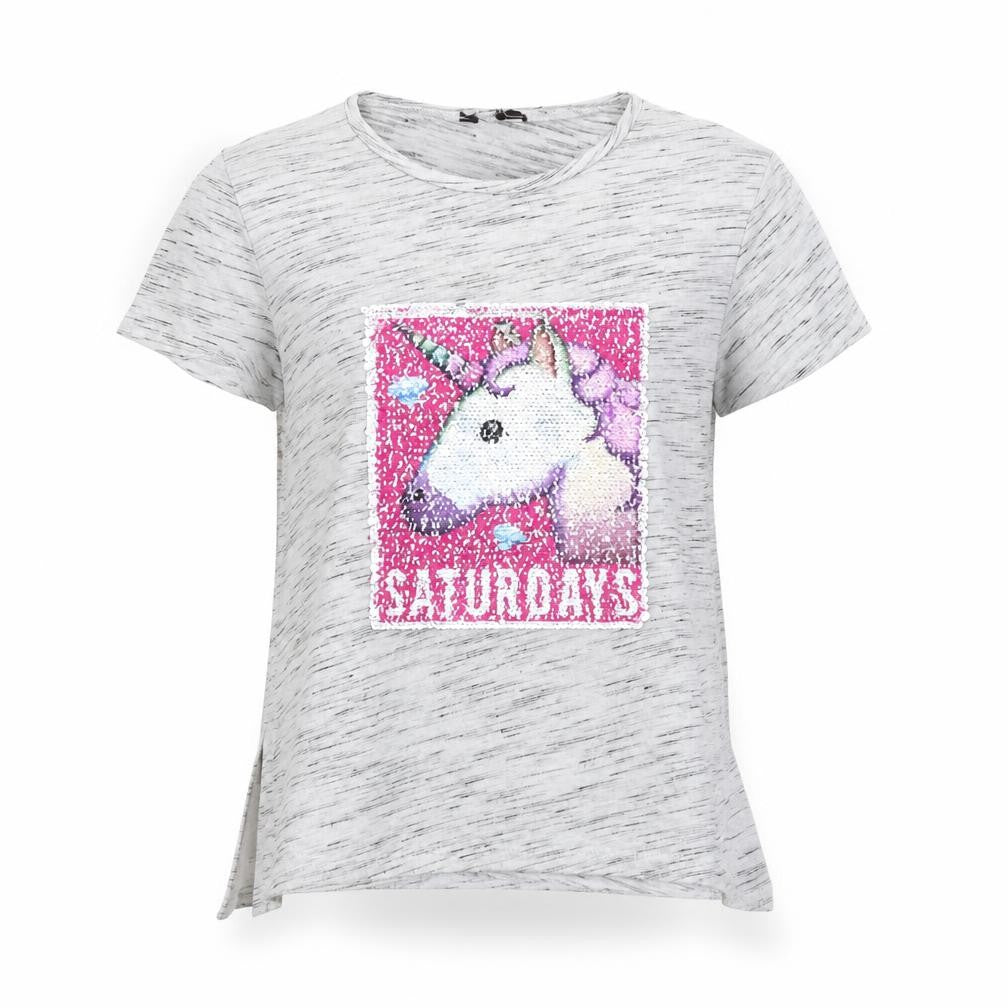 YD Girls Grey   Basic T-Shirt Size 9-10 Years