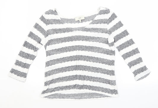 NEXT Womens White Striped  Pullover Jumper Size 8