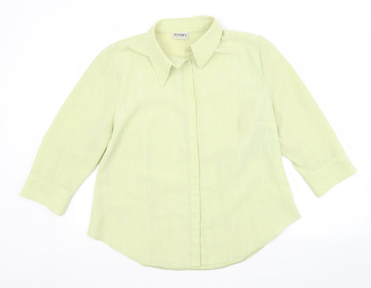 FOSBY Womens Green   Basic Button-Up Size 16