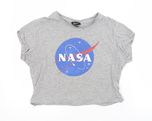 New Look Girls Grey   Cropped T-Shirt Size 12-13 Years  - NASA