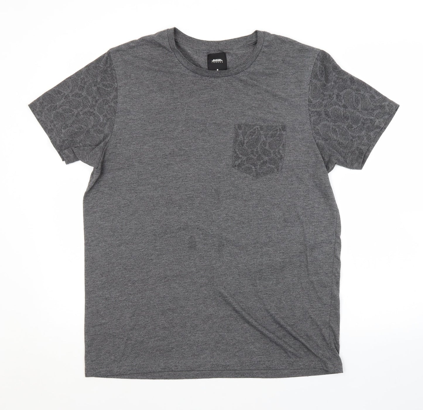 Burton Mens Grey Paisley   T-Shirt Size M