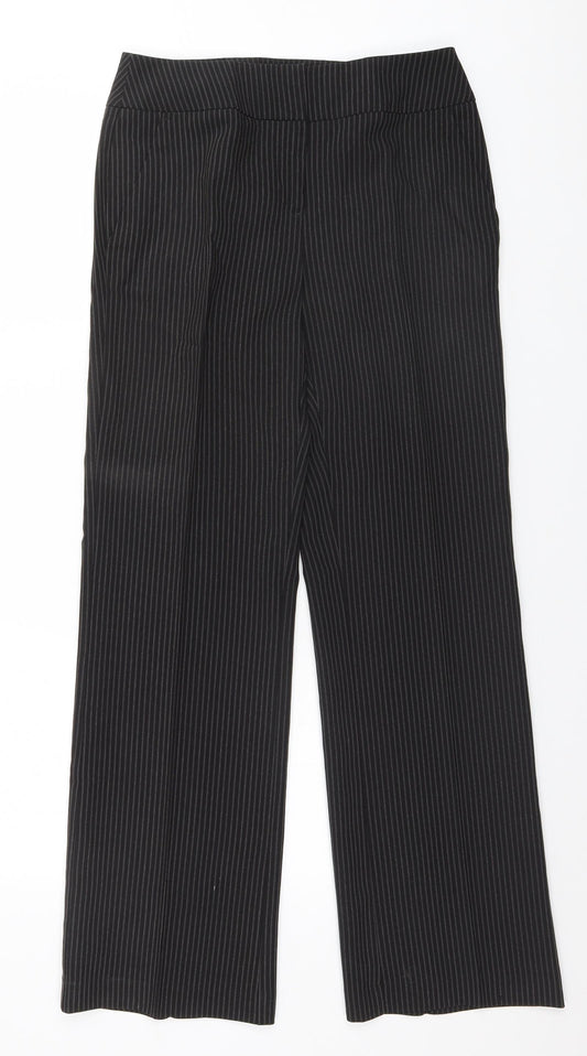 Papaya Womens Brown Striped  Dress Pants Trousers Size 10 L28 in