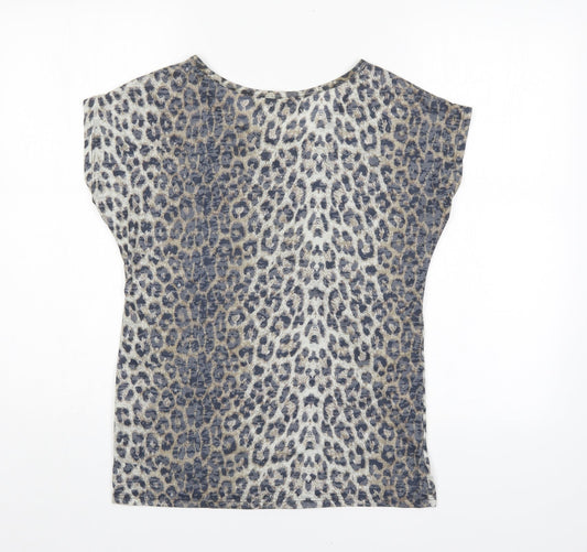 New Look Womens Multicoloured Animal Print  Basic Blouse Size 10