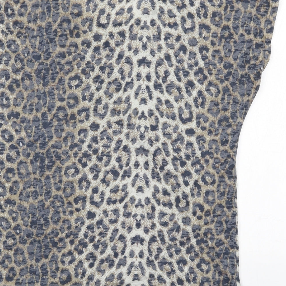 New Look Womens Multicoloured Animal Print  Basic Blouse Size 10
