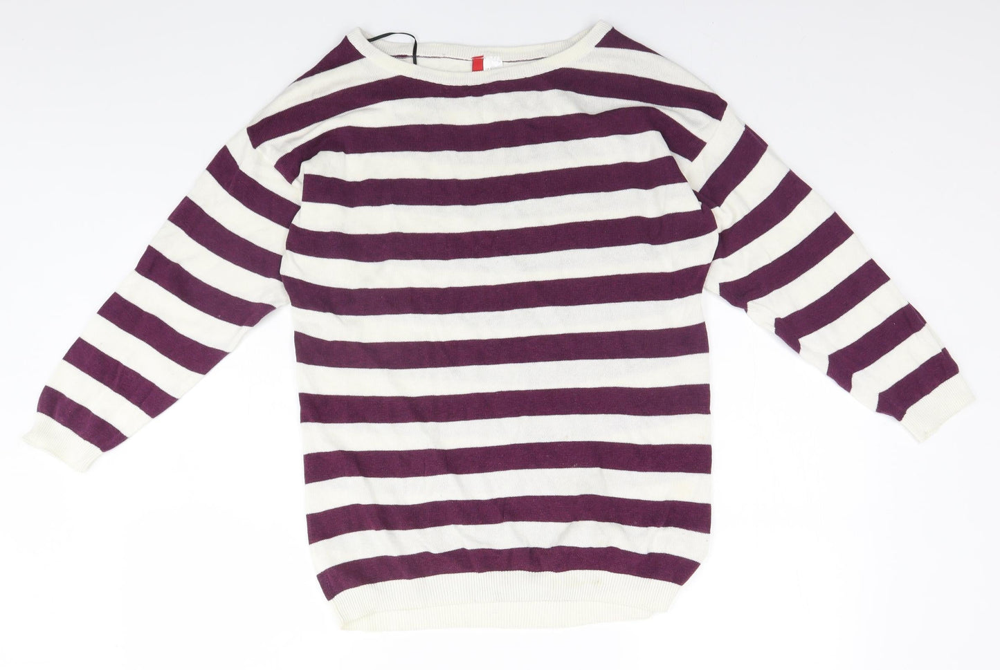 Divided Womens Blue Striped  Pullover Jumper Size 8