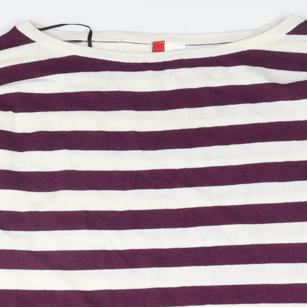 Divided Womens Blue Striped  Pullover Jumper Size 8