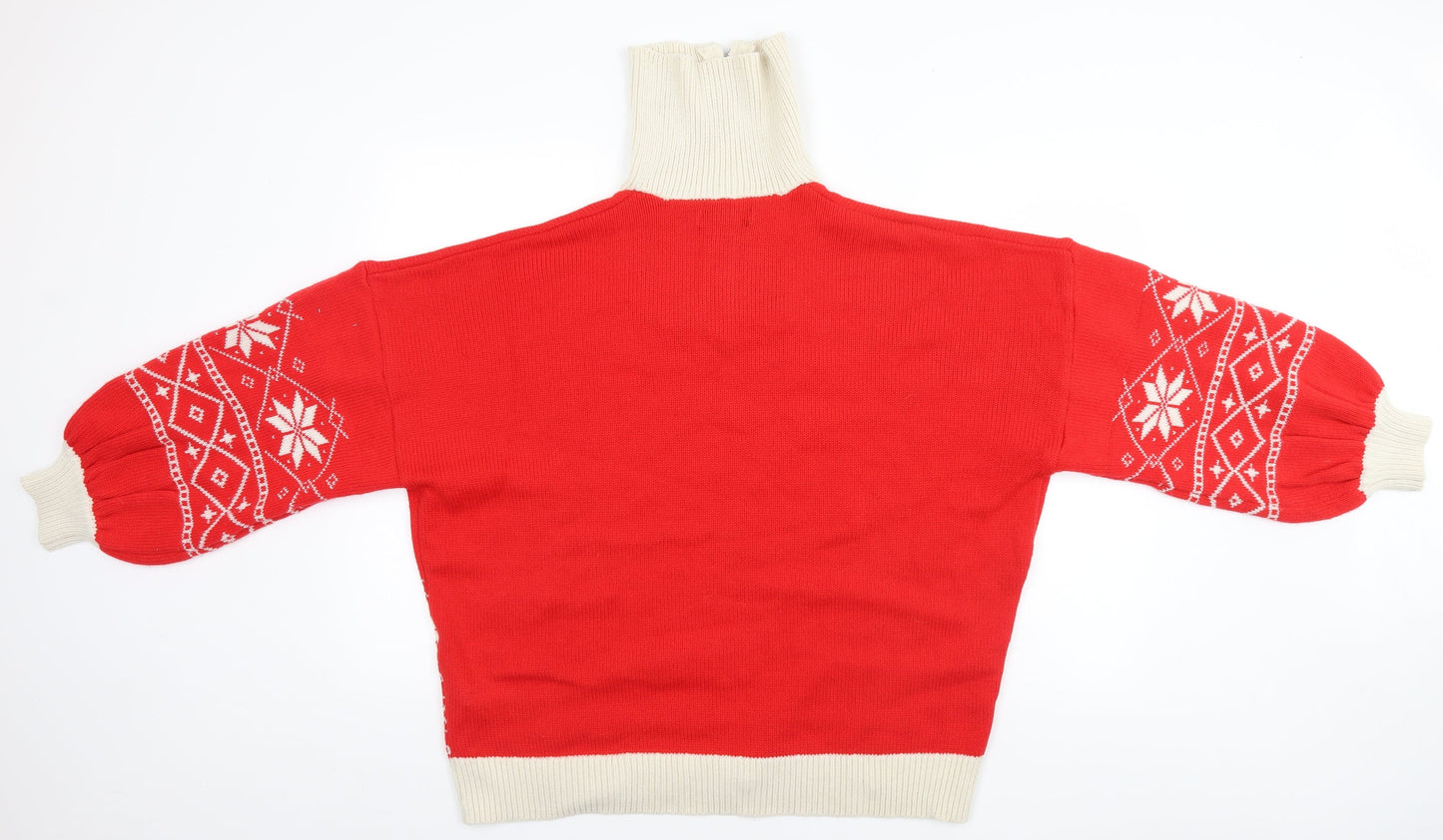 Missguided Womens Red Fair Isle  Pullover Jumper Size 10