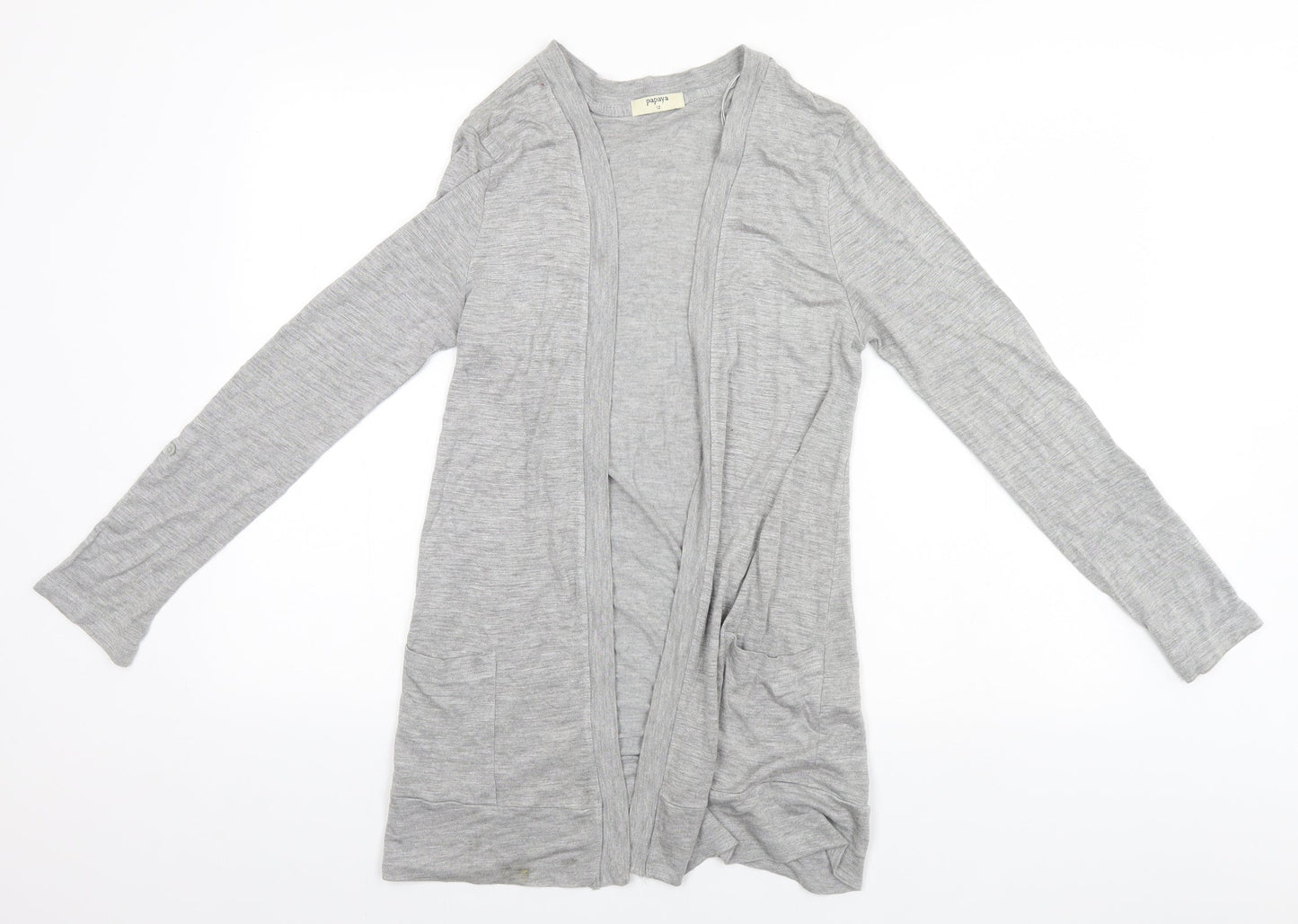 Papaya Womens Grey   Cardigan Jumper Size 12