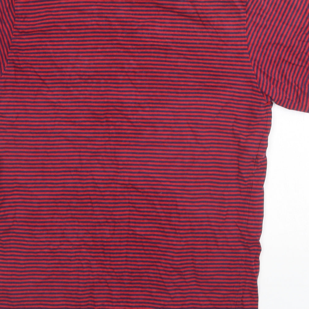 Paris Womens Red Striped  Basic T-Shirt Size S