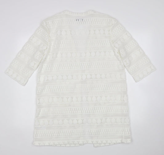 Andrew Yu Womens White   Cardigan Jumper Size M