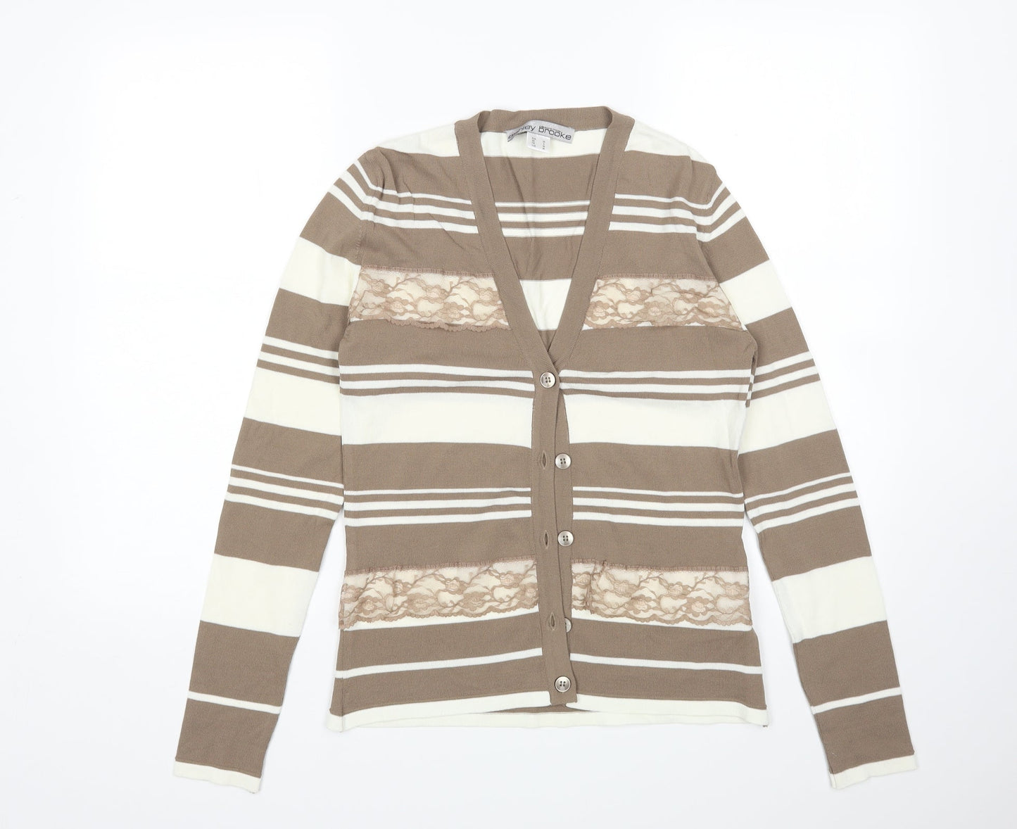 Ashley Brooks Womens Multicoloured Striped  Cardigan Jumper Size 8