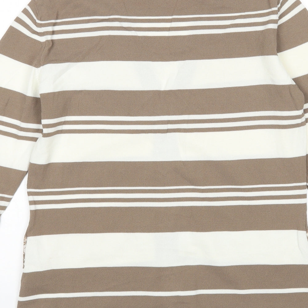 Ashley Brooks Womens Multicoloured Striped  Cardigan Jumper Size 8