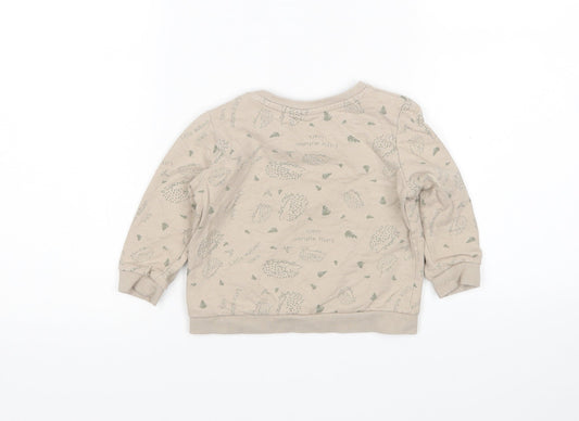 SoClose Boys Brown Animal Print  Pullover Jumper Size 9-12 Months