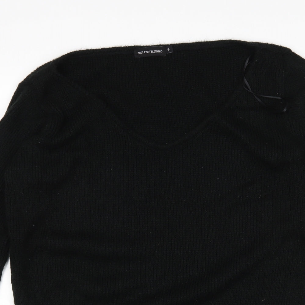 PRETTYLITTLETHING Womens Black   Pullover Jumper Size S