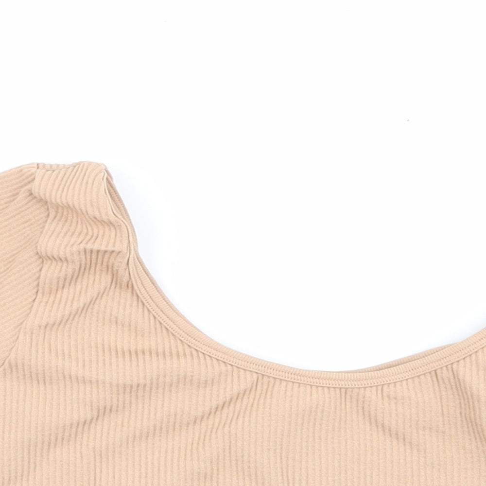 Zara Womens Beige   Basic T-Shirt Size 10