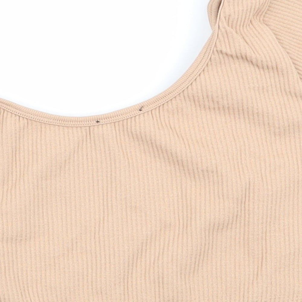 Zara Womens Beige   Basic T-Shirt Size 10