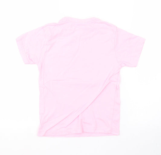 Preworn Girls Pink   Basic T-Shirt Size 5-6 Years