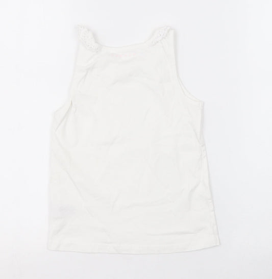 Nutmeg Girls White   Basic Tank Size 5-6 Years