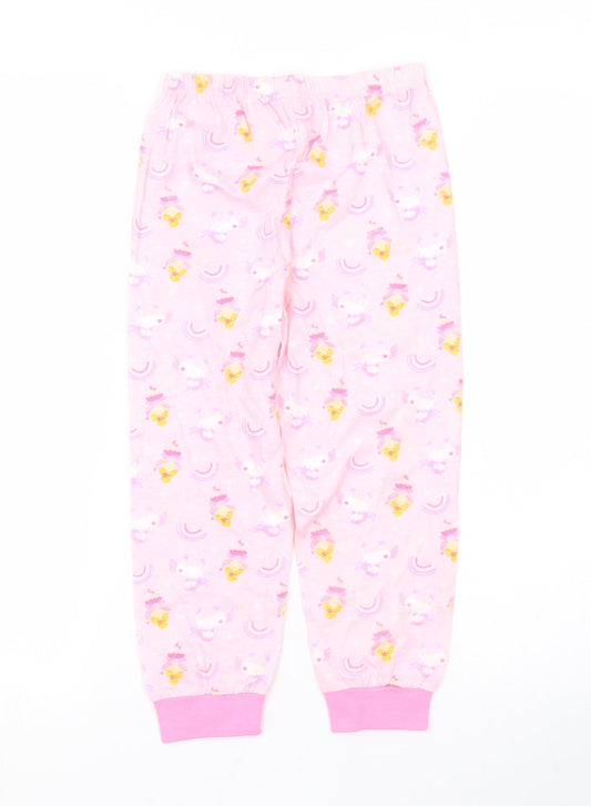 Preworn Girls Pink Animal Print   Pyjama Set Size 5-6 Years  - UNICORN