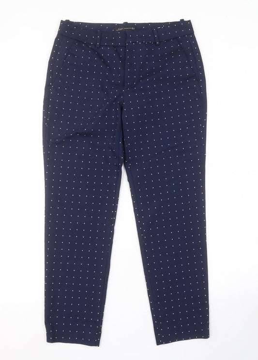 Zara Womens Blue Argyle/Diamond  Trousers  Size M L27 in