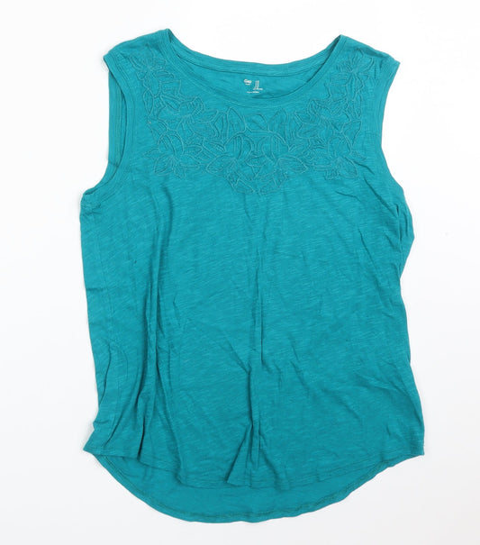 Gap Womens Green Floral  Basic T-Shirt Size S