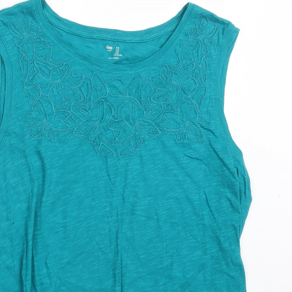 Gap Womens Green Floral  Basic T-Shirt Size S