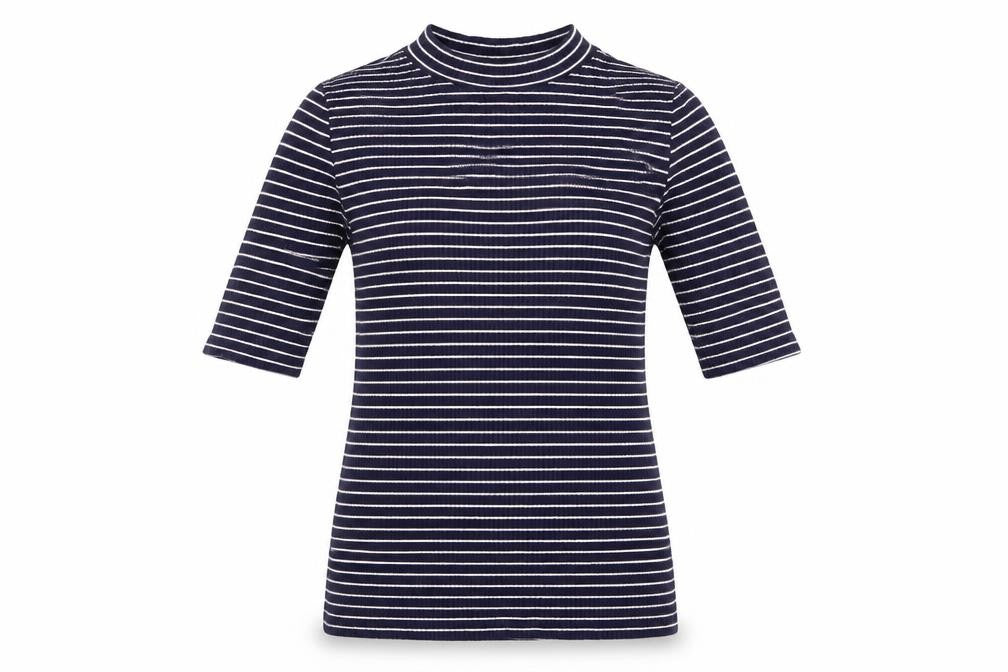F&F Womens Blue Striped  Pullover Jumper Size 6  - Blue & White Stripe
