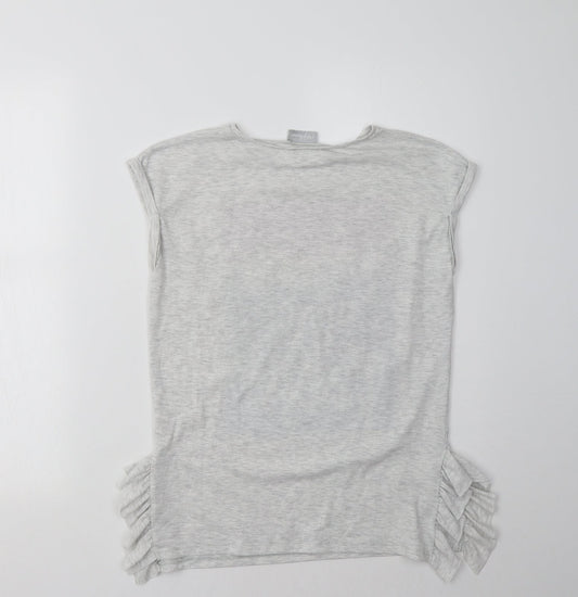 Matalan Girls Grey   Basic Polo Size 12 Years  - Unicorns Dance