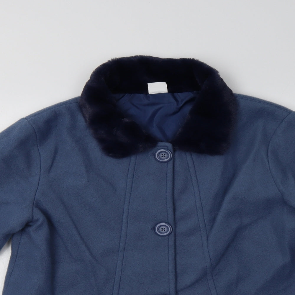 Gabriella Vicenza Womens Blue   Overcoat Coat Size 12