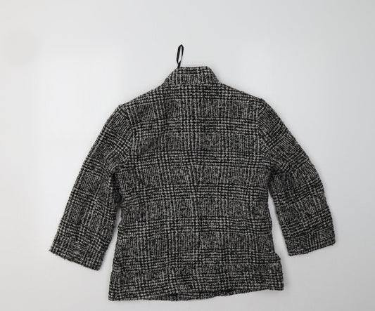 Ronit Zilkha Womens Grey Check  Jacket Blazer Size S