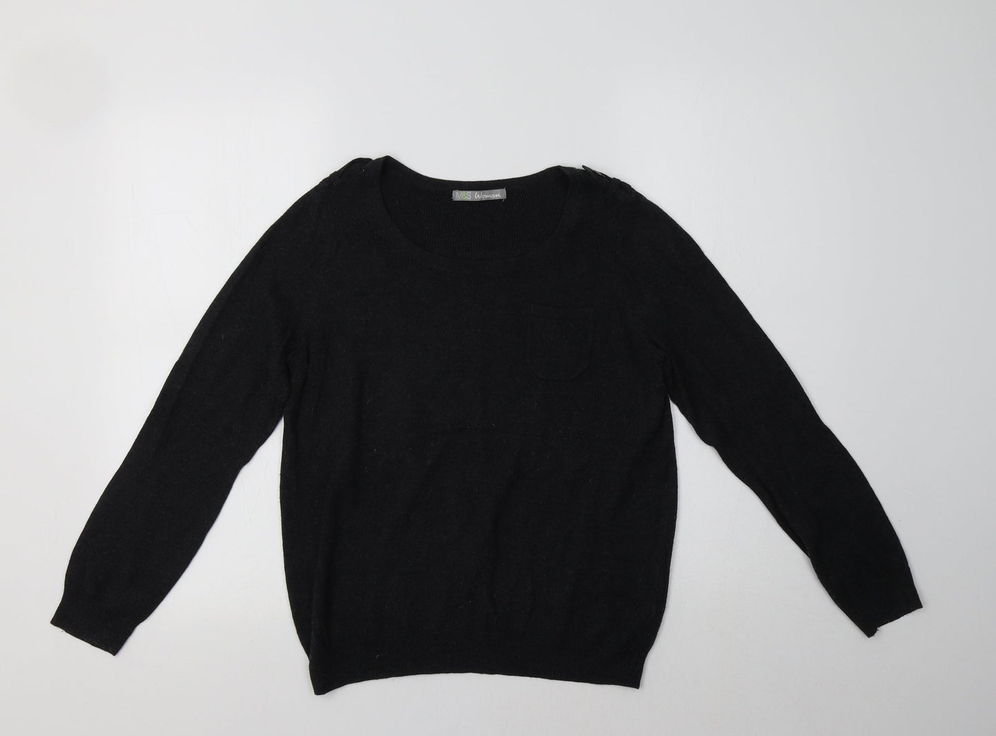 M&S Womens Grey   Pullover Jumper Size 12