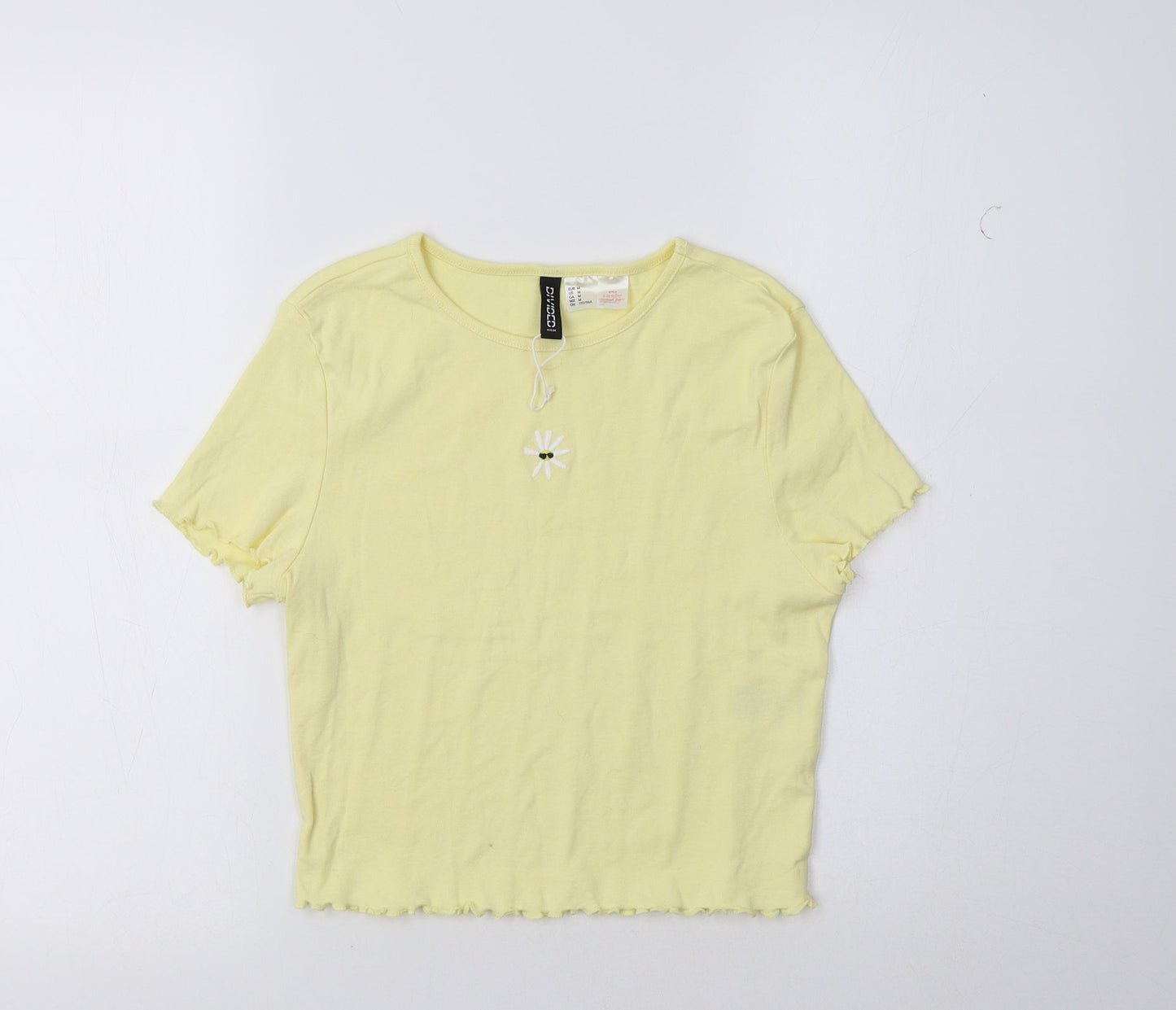 H&M Womens Yellow   Cropped Polo Size M